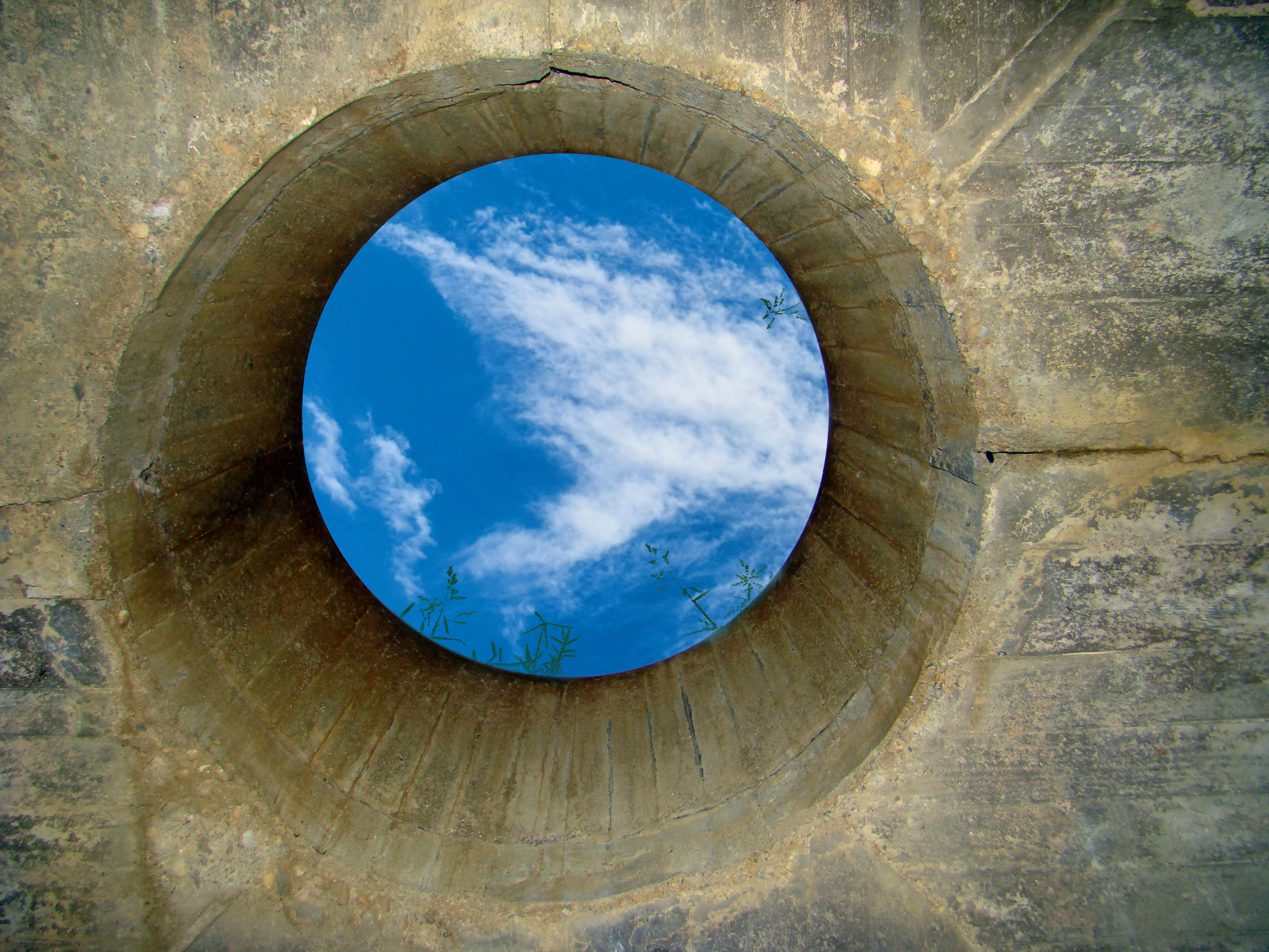 The sky seen from within the McMillan Sand Filtration Site